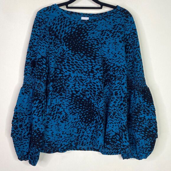 Chico's Tops - Chico's 2022 Flocked Sleeve Knit Top Women's Size Medium (Chico's Size 1)